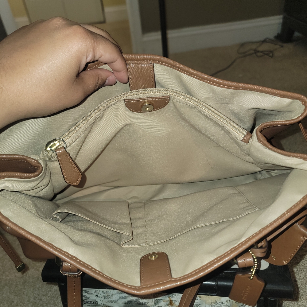 Vintage Coach Peyton Brown Leather Tote Bag - Picture 5 of 11